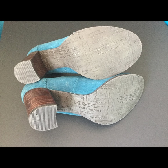 Retro heel Blue Suede Shoes! Hush Puppies - Picture 6 of 6